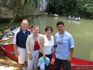 Cave Canoeing in Belize with our Maya guide.