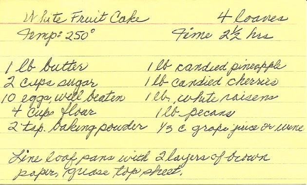 Rosemary's Fruitcake Recipe